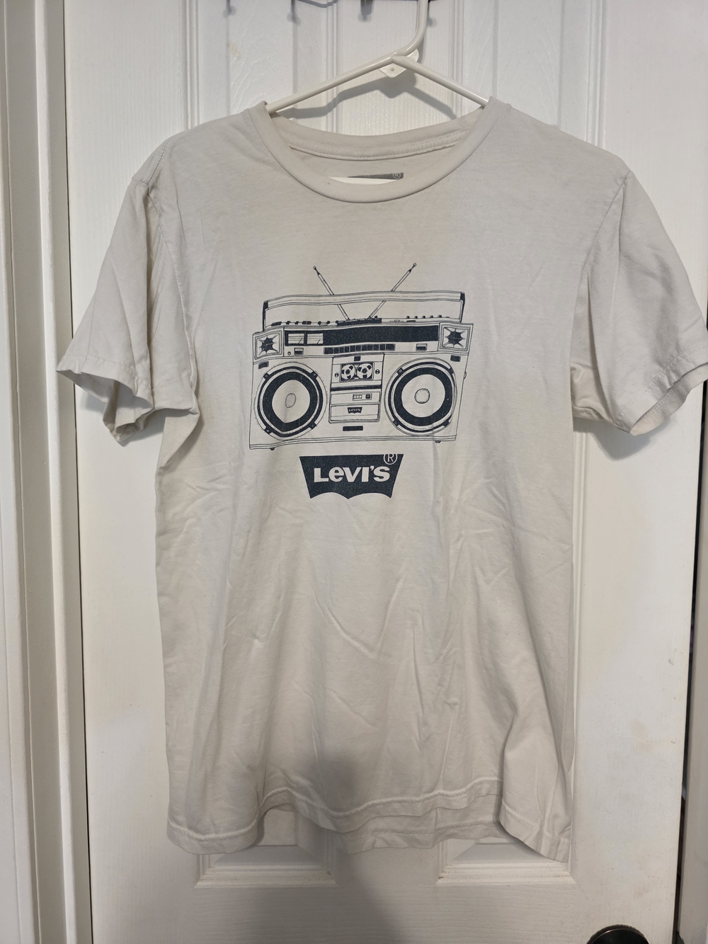 Levi's White Graphic Tee with Boombox Print